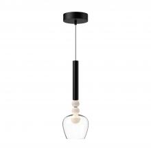 Kuzco PD30501-BK/CL - Rise 6-in Black/Clear LED Pendant