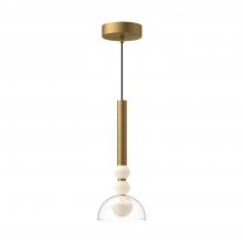 Kuzco PD30502-BG/CL - Rise 6-in Brushed Gold/Clear LED Pendant