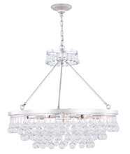Elegant 1509D34SL/RC - Bettina 4 light Silver Leaf Pendant Clear Royal Cut Crystal