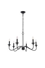 Elegant LD5056D30MB - Rohan 30 Inch Chandelier in Matte Black