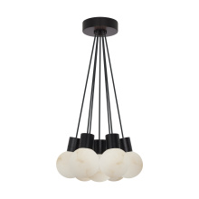 Visual Comfort SLCH543WDBB - Mina Alabaster 7-Light Small Chandelier