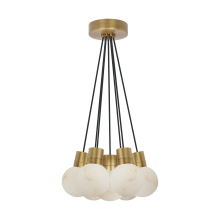 Visual Comfort SLCH543WDBHAB - Mina Alabaster 7-Light Small Chandelier