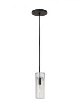 Visual Comfort SLPD277CB-L - Sean Lavin Horizon 1-Light dimmable small accent pendant with nightshade black finish & glass shade