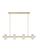 Visual Comfort KWLS20927CNB - Kelly Wearstler Laurel 4-light dimmable LED large linear chandelier with natural brass finish