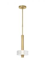 Visual Comfort KWPD21227CNB - Kelly Wearstler Laurel 1-light dimmable LED large pendant with natural brass finish & crystal shade