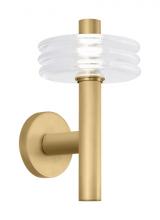 Visual Comfort KWWS21027CNB - Kelly Wearstler Laurel 1-light dimmable LED medium sconce with natural brass finish & crystal shade