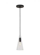 Visual Comfort SLPD280CB - Sean Lavin Lustra 1-LT dimmable small accent pendant with nightshade black finish and glass shade