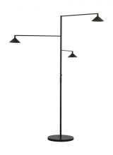 Visual Comfort SLOFL26127B - Sean Lavin Mill 3-light dimmable LED 3-light dimmable outdoor grande floor lamp with black finish
