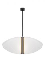 Visual Comfort SLPD28530B - Sean Lavin Nyra 1-light dimmable LED grande pendant with nightshade black finish and acrylic shade