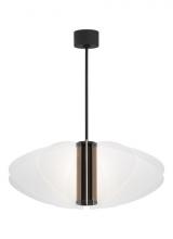 Visual Comfort SLPD28430B - Sean Lavin Nyra 1-light dimmable LED large pendant with nightshade black finish and acrylic shade