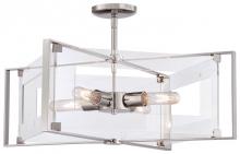 Minka P1403-613 - CRYSTAL CLEAR - 4 LIGHT SEMI FLUSH