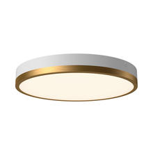 Alora Lighting FM554215AGWH - Adelaide 15-in Aged Gold/White LED Flush Mount