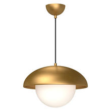 Alora Lighting PD522016AGOP - Rubio 16-in Aged Gold/Opal Matte Glass 1 Light Pendant