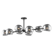 Alora Lighting LP548848MBSM - Willow 48-in Matte Black/Smoked Solid Glass 8 Lights Linear Pendant