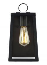 Visual Comfort 8537101EN7-12 - Marinus modern 1-light LED outdoor exterior small wall lantern sconce in black finish with clear gla