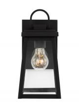 Visual Comfort 8548401EN7-12 - Founders modern 1-light LED outdoor exterior small wall lantern sconce in black finish with clear gl