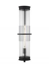 Visual Comfort 8826701EN7-12 - Alcona transitional 1-light LED outdoor exterior extra large wall lantern in black finish with clear