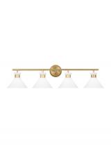 Visual Comfort & Co. Studio Collection DJV1014SB - Belcarra Modern 4-Light Bath Vanity Wall Sconce in Satin Brass Gold