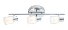 Eglo 200367A - 3 LT Integrated LED Track Light w/ Chrome Finish & Fosted Glass Surrounded by Clear Glass Lamp Heads