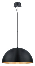 Eglo 201294A - 1 LT Integrated LED Pendant w/ Black Finish & Black w/ Gold Interior Metal Shade