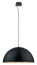 Eglo 201295A - 1 LT Integrated LED Pendant w/ Black Finish & Black w/ Gold Interior Metal Shade