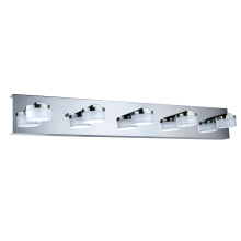 Eglo 201495A - 5 LT Integrated LED Bath/Vanity Light w/ Chrome Finish & Clear & Satin Acrylic Shades