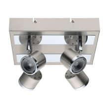 Eglo 201736A - 4 LT Integrated LED Square Ceiling Track Light w/ Matte Nickel & Chrome Finish