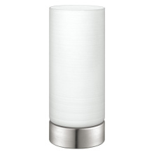 Eglo Canada 202271A - 1 LT Table Lamp w/ Matte Nickel Finish & White Wiped Glass Shade
