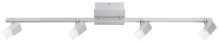 Eglo 203185A - 4 LT LED Fixed Track Light w/ Brushed Aluminum Finish & Satin & Clear Acrylic Shades
