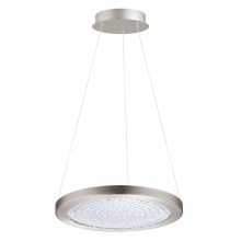Eglo 203446A - 1 LT Integrated LED Pendant w/ Matte Nickel Finish & Clear Glass Shade & Clear Stones