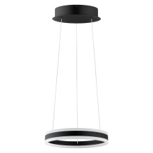 Eglo 203456A - 2 LT Integrated LED Circular Open Pendant w/  Black Finish & White Acrylic Diffuser