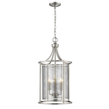 Eglo 203542A - 3 LT Pendant w/ Matte Nickel Finish & Metal Cage Shade