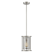 Eglo 203544A - 1 LT Mini Pendant w/ Matte Nickel Finish & Metal Cage Shade