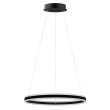 Eglo 203649A - 2 LT Integrated LED Circular Open Pendant w/ Black Finish & White Acrylic Diffuser