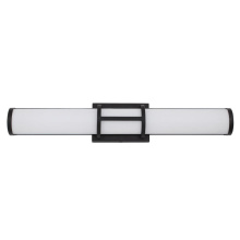 Eglo 204131A - LED Bath/Vanity Light w/ Matte Black Finish & White Acrylic Shade