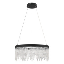Eglo 204356A - LED Pendant w/ Black Finish & Clear Glass Crystal Strands