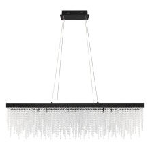 Eglo 204357A - LED Pendant w/ Black Finish & Clear Glass Crystal Strands