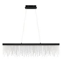 Eglo 204358A - 1 LT Integrated LED Linear Pendant w/ Black Finish & Clear Crystal Strands