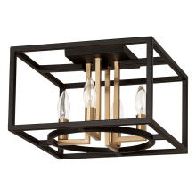 Eglo 204604A - 4 LT Open Frame Ceiling Light w/ a Matte Black & Gold Finish