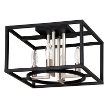 Eglo 204605A - 4 LT Open Frame Ceiling Light w/ a Matte Black & Brushed Nickel Finish
