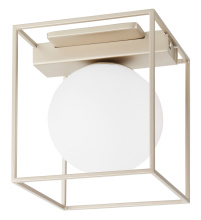 Eglo 204637A - 1 LT Ceiling Light w/ Champagne Finish & White Glass Shade
