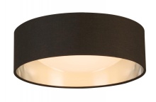 Eglo 204718A - Integrated LED 12" Ceiling Light w/ Black & Brushed Nickel Fabric Shade w/ White Acrylic Diffuse