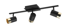 Eglo 204923A - 3 LT Fixed Track Light w/ Black Finish & Black w/ Gold Accent  Adjustable Lamp Heads