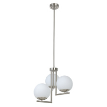 Eglo 205756A - 3 LT Pendant w/ Matte Nickel Finish & Opal Sphere Glass Shades
