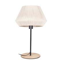 Eglo 205758A - 1 LT Table Lamp w/ Black Finish & Cream Textile Thread Shade