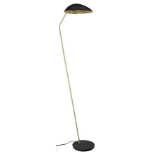 Eglo 205766A - 1 LT Floor Lamp Black Finish w/ Brushed Brass Accents & Black Metal Shade