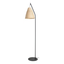 Eglo 205785A - 1 LT Floor Lamp w/ Black Finish & Rattan Shade