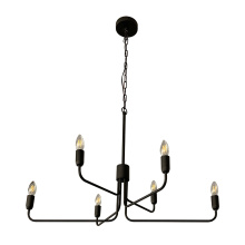 Eglo 205786A - 6 LT Chandelier w/ Black Finish & Adjustable Arms