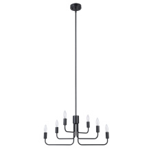 Eglo 205807A - 6 LT Open Bulb 3 Tier Chandelier w/ Structured Black Finish