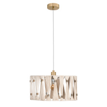 Eglo 205817A - 1 LT Pendant Brushed Brass Finish,  Beige Shade w/ Brushed Brass Accents